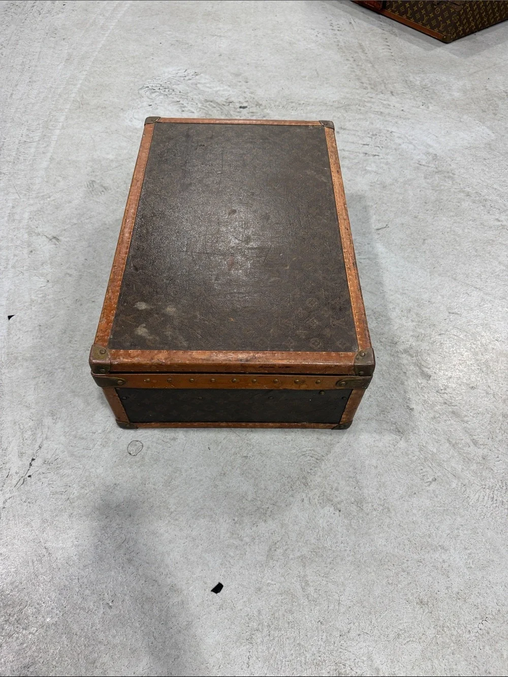 Louis Vuitton Black and Brown Vintage Storage Trunk